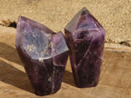 Polished Dark Purple Chevron Amethyst Points  x 6 From Zambia - Toprock Gemstones and Minerals 