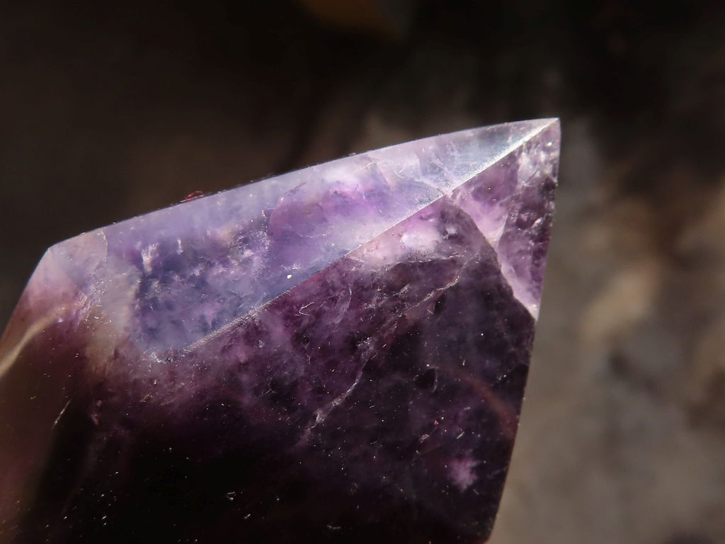 Polished Dark Purple Chevron Amethyst Points  x 6 From Zambia - Toprock Gemstones and Minerals 