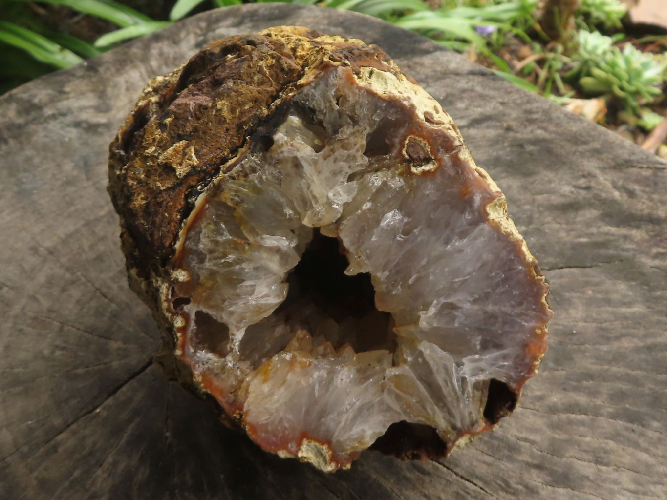 Polished Large Crystal Centred Agate Geode With Carnelian Colouration x 1 From Zululand, South Africa - TopRock