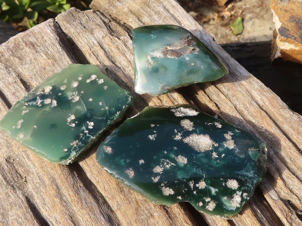 Polished On One Side Emerald Mtorolite Plates x 12 From Mutorashanga, Zimbabwe - Toprock Gemstones and Minerals 