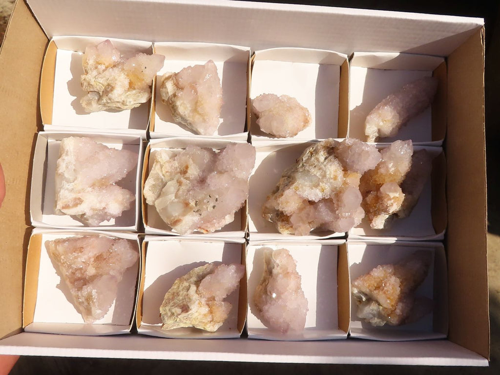 Natural Pale Lilac Spirit Quartz Clusters x 12 From Boekenhouthoek, South Africa - Toprock Gemstones and Minerals 