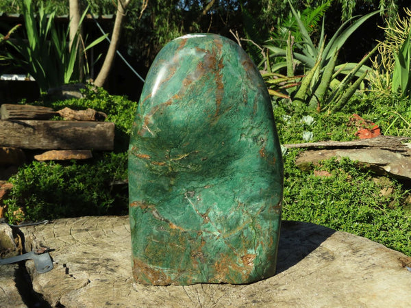 Polished Giant Green Swazi Jade Standing Free Forms x 1 From Swaziland - TopRock