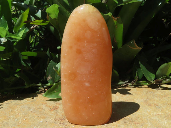 Polished Orange Calcite Standing Free Forms x 3 From Madagascar - TopRock