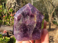 Polished  Dark Chevron Amethyst Points x 6 From Zambia - Toprock Gemstones and Minerals 
