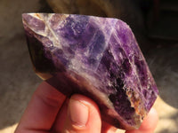 Polished  Dark Chevron Amethyst Points x 6 From Zambia - Toprock Gemstones and Minerals 