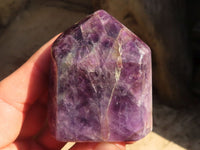 Polished  Dark Chevron Amethyst Points x 6 From Zambia - Toprock Gemstones and Minerals 