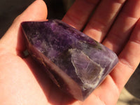 Polished  Dark Chevron Amethyst Points x 6 From Zambia - Toprock Gemstones and Minerals 