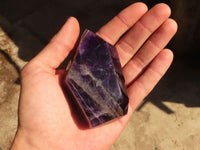 Polished  Dark Chevron Amethyst Points x 6 From Zambia - Toprock Gemstones and Minerals 
