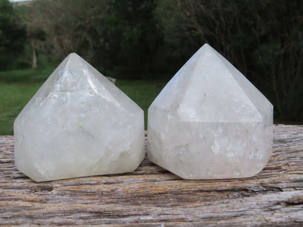 Polished Chunky Quartz Crystal Points x 2 From Angola - TopRock