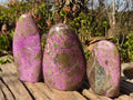 Polished  Purple Stichtite & Serpentine Standing Free Forms x 3 From Barberton, South Africa - Toprock Gemstones and Minerals 