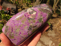 Polished  Purple Stichtite & Serpentine Standing Free Forms x 3 From Barberton, South Africa - Toprock Gemstones and Minerals 