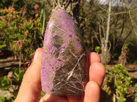 Polished  Purple Stichtite & Serpentine Standing Free Forms x 3 From Barberton, South Africa - Toprock Gemstones and Minerals 