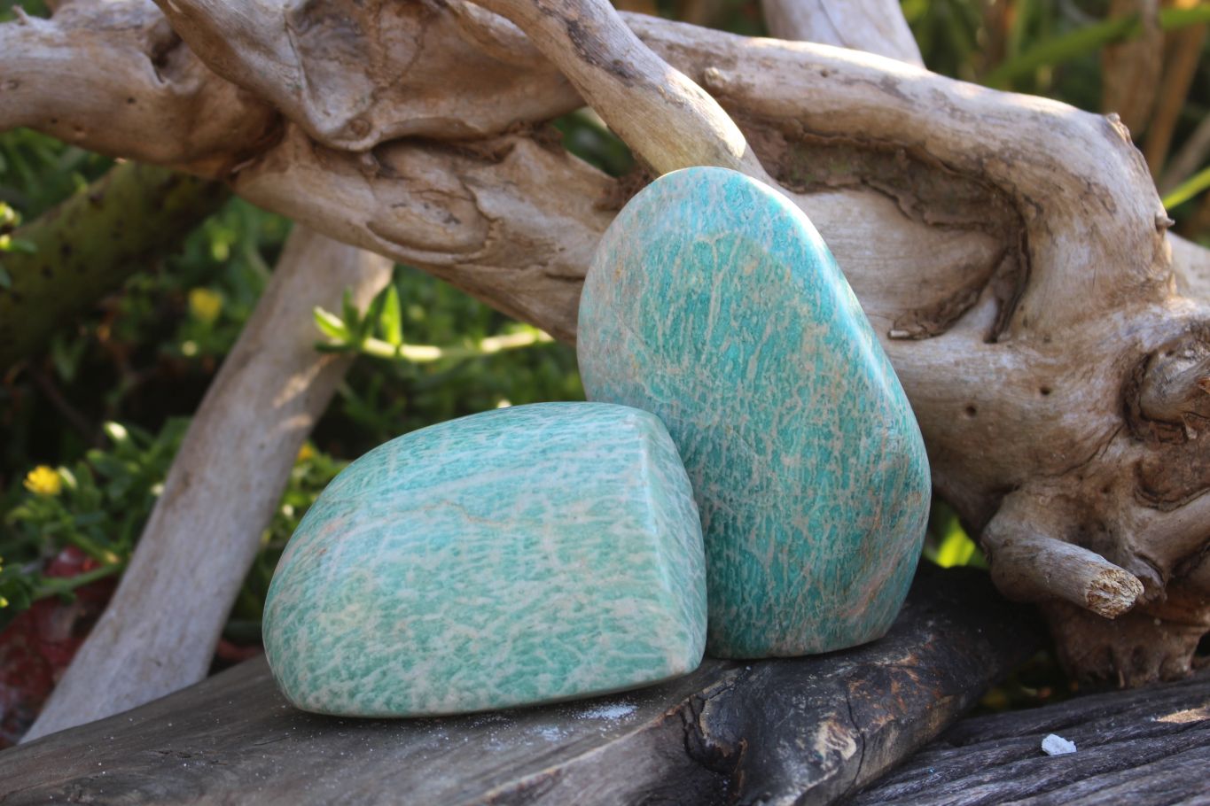 Polished Blue Kobi Amazonite Standing Free Forms x 6 From Zimbabwe - TopRock