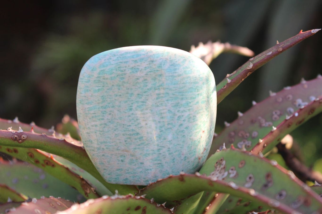 Polished Blue Kobi Amazonite Standing Free Forms x 6 From Zimbabwe - TopRock