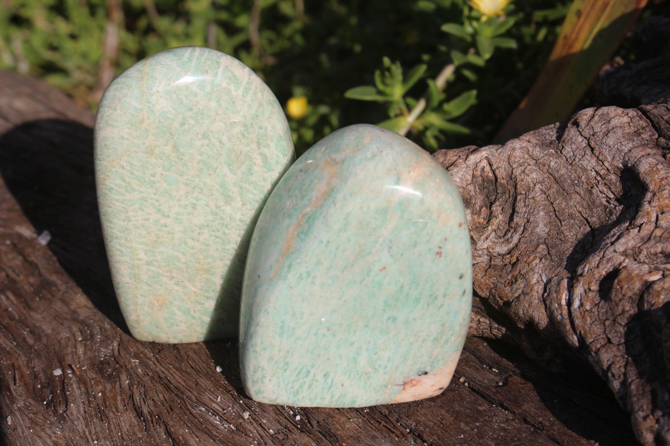 Polished Blue Kobi Amazonite Standing Free Forms x 6 From Zimbabwe - TopRock