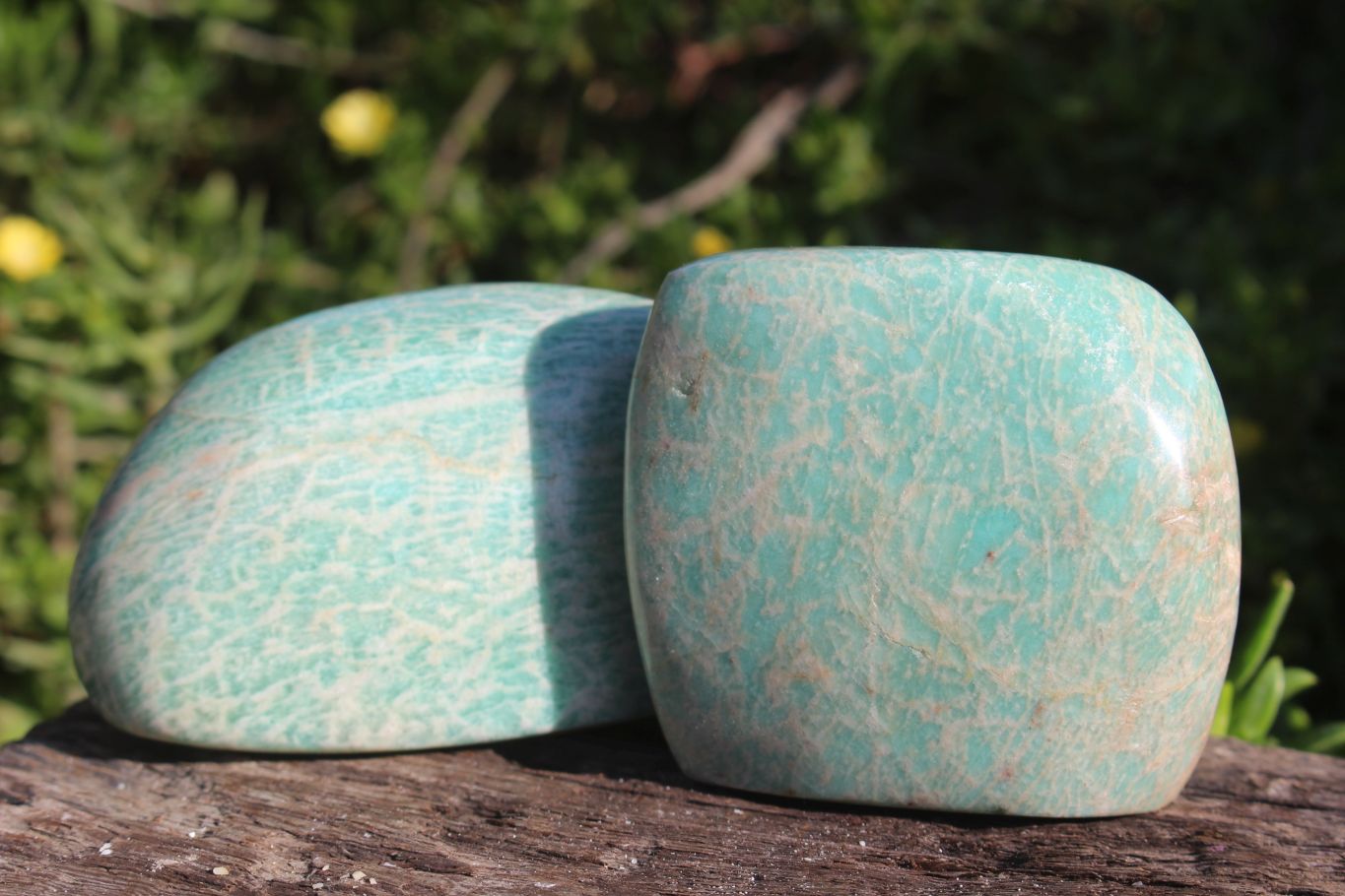 Polished Blue Kobi Amazonite Standing Free Forms x 6 From Zimbabwe - TopRock