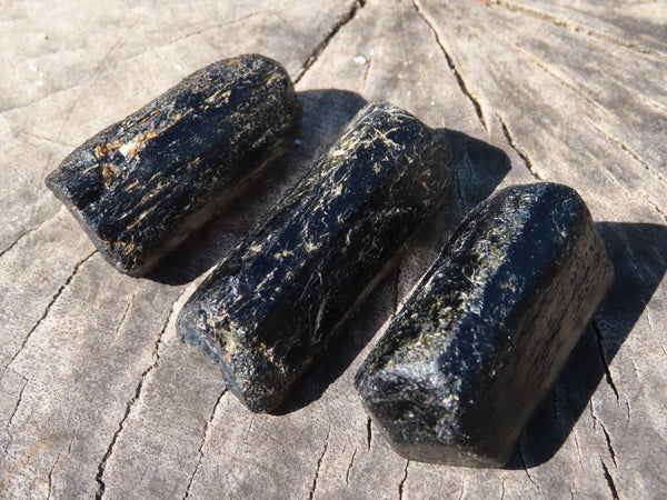 Natural Alluvial Terminated Black Tourmaline Crystals x 35 From Karoi, Zimbabwe - TopRock