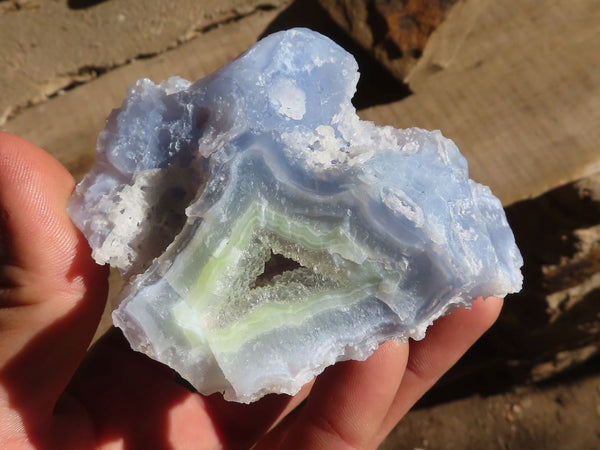 Natural Etched Blue Chalcedony Specimens  x 6 From Nsanje, Malawi - Toprock Gemstones and Minerals 