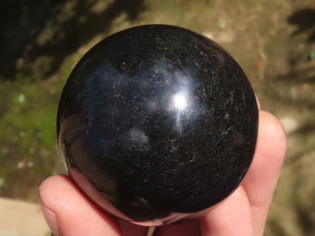 Polished Black Basalt Spheres  x 5 From Madagascar - TopRock
