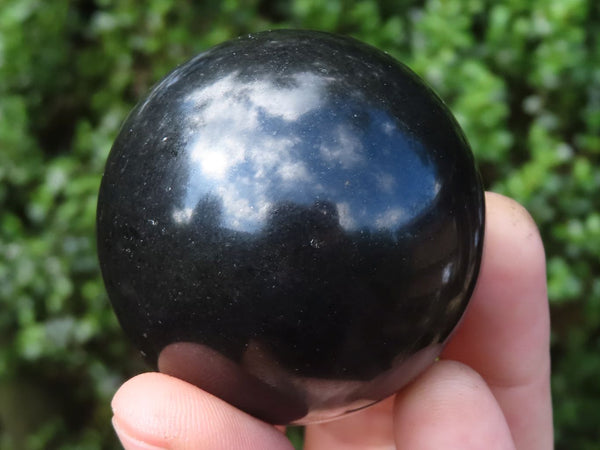 Polished Black Basalt Spheres  x 5 From Madagascar - TopRock