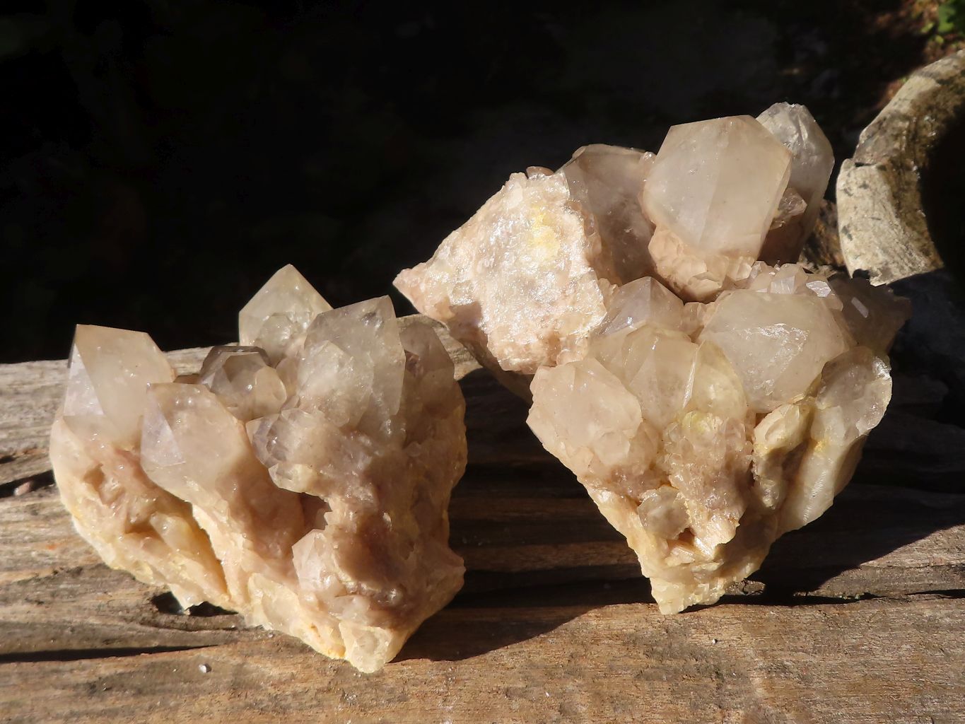 Natural Cascading Smokey Quartz Clusters x 2 From Luena, Congo - Toprock Gemstones and Minerals 