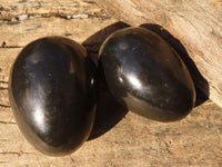 Polished  Black Basalt Gemstone Eggs x 6 From Madagascar - Toprock Gemstones and Minerals 