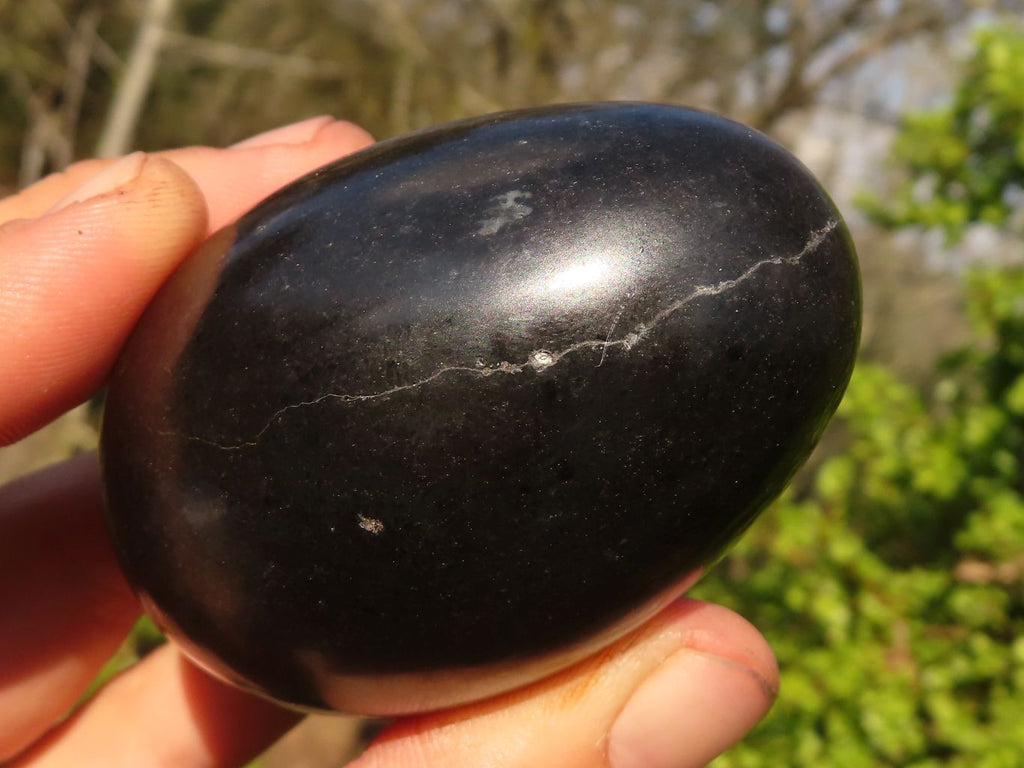 Polished  Black Basalt Gemstone Eggs x 6 From Madagascar - Toprock Gemstones and Minerals 