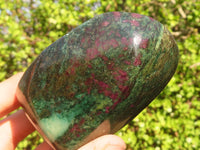 Polished  Fluorescent Ruby Corundum In Chrome Verdite Free Forms x 5 From Zimbabwe - Toprock Gemstones and Minerals 