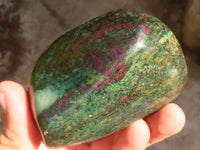 Polished  Fluorescent Ruby Corundum In Chrome Verdite Free Forms x 5 From Zimbabwe - Toprock Gemstones and Minerals 