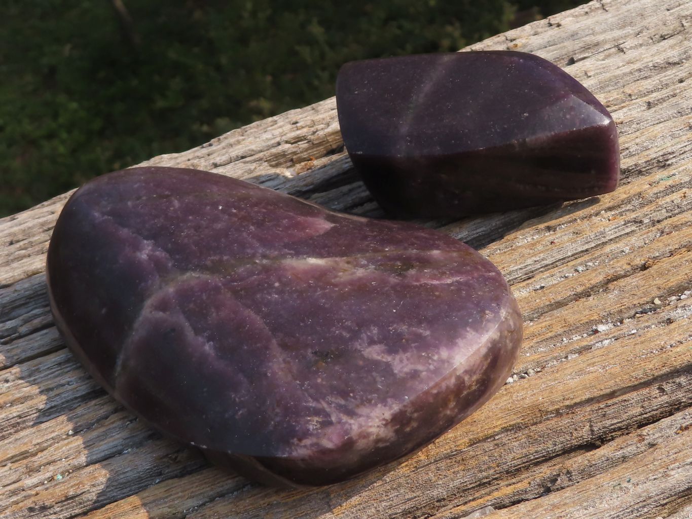 Polished Dark Purple Lepidolite Free Forms  x 4 From Zimbabwe - TopRock