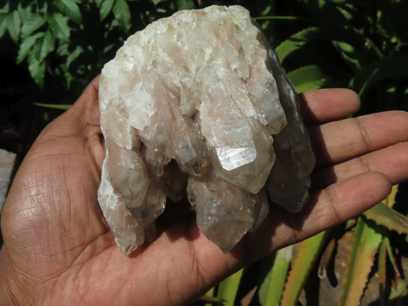 Natural Smokey Phantom Quartz Clusters x 4 From Lwena, Congo - TopRock