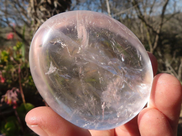 Polished Large Clear Rock Crystal Galet / Palm Stones x 12 From Madagascar - Toprock Gemstones and Minerals 