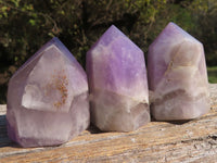Polished Stunning Amethyst Towers with Smokey and Snow White Exposures  x 4 From Madagascar - TopRock