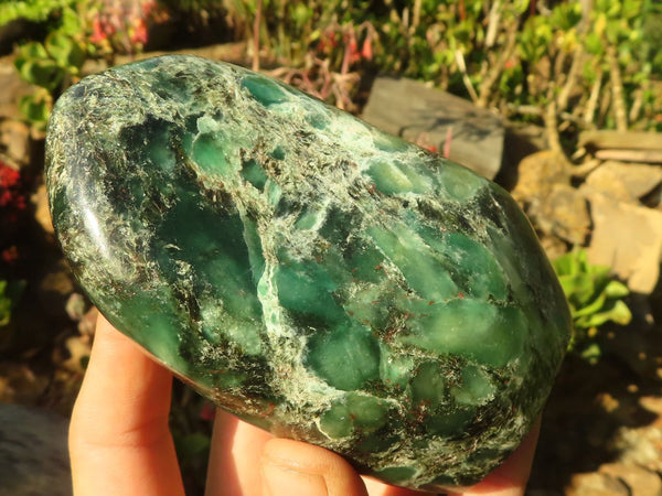 Polished Emerald Mica In Matrix Standing Free Forms x 2 From Mutoko, Zimbabwe - Toprock Gemstones and Minerals 