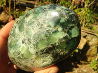 Polished Emerald Mica In Matrix Standing Free Forms x 2 From Mutoko, Zimbabwe - Toprock Gemstones and Minerals 