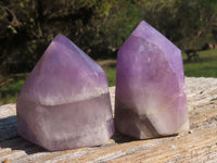 Polished Stunning Amethyst Towers with Smokey and Snow White Exposures  x 4 From Madagascar - TopRock