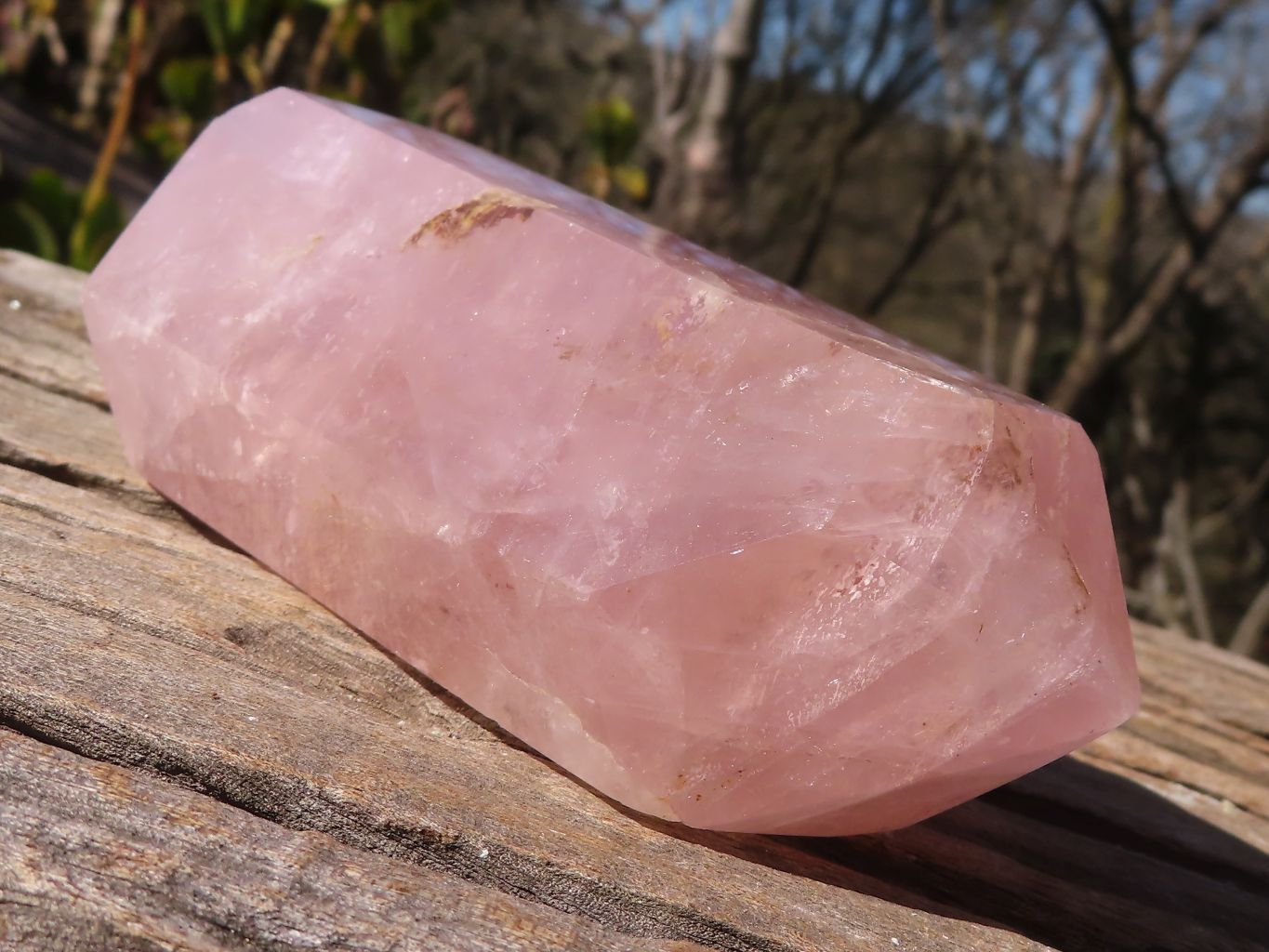 Polished Gemmy Double Terminated Rose Quartz Points x 3 From Madagascar - Toprock Gemstones and Minerals 