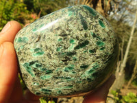 Polished Emerald Mica In Matrix Standing Free Forms x 2 From Mutoko, Zimbabwe - Toprock Gemstones and Minerals 