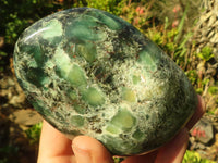 Polished Emerald Mica In Matrix Standing Free Forms x 2 From Mutoko, Zimbabwe - Toprock Gemstones and Minerals 