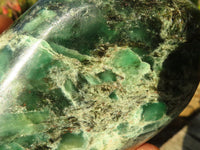 Polished Emerald Mica In Matrix Standing Free Forms x 2 From Mutoko, Zimbabwe - Toprock Gemstones and Minerals 