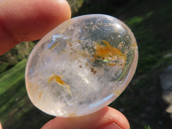 Polished Semi Optic Quartz Palm Stones x 24 From Madagascar - TopRock