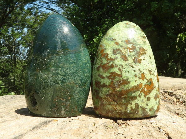 Polished Nickel Chrysoprase Standing Free Forms x 6 From Madagascar - TopRock