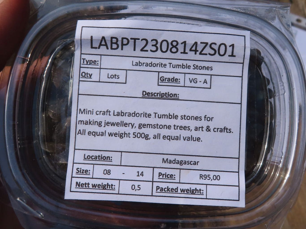 Polished Mini Craft Labradorite Tumble Stones - Sold per 500 g - From Tulear, Madagascar - Toprock Gemstones and Minerals 