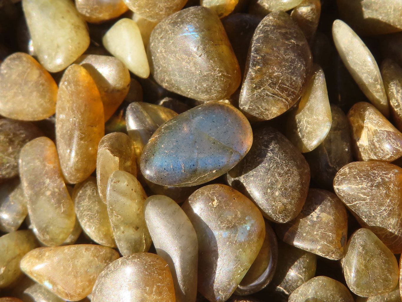Polished Mini Craft Labradorite Tumble Stones - Sold per 500 g - From Tulear, Madagascar - Toprock Gemstones and Minerals 