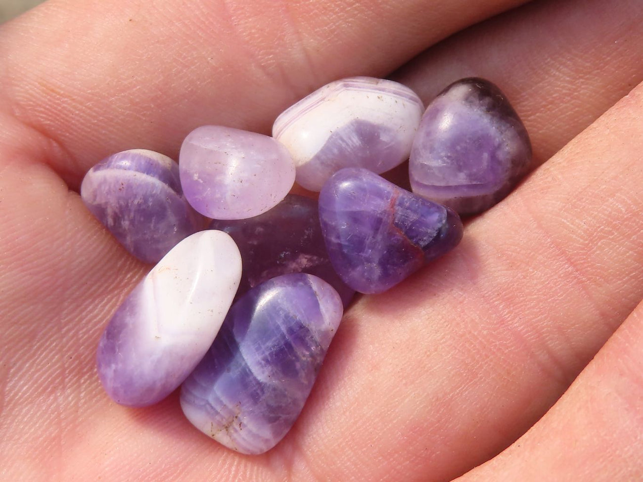 Polished Mini Craft Amethyst Tumble Stones - Sold per 500 g