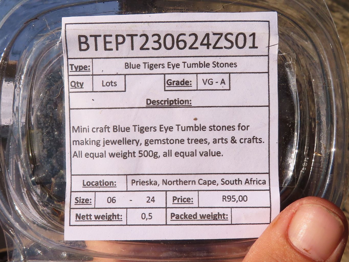 Polished Mini Craft Blue Tigers Eye (Hawk Eye) Tumble Stones - Sold per 500 g - From Prieska, South Africa - Toprock Gemstones and Minerals 