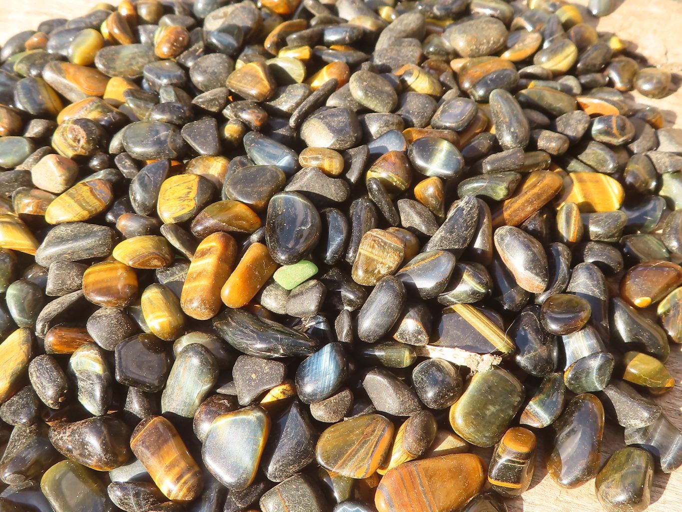 Polished Mini Craft Blue Tigers Eye (Hawk Eye) Tumble Stones - Sold per 500 g - From Prieska, South Africa - Toprock Gemstones and Minerals 