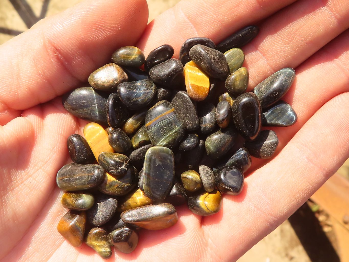 Polished Mini Craft Blue Tigers Eye (Hawk Eye) Tumble Stones - Sold per 500 g - From Prieska, South Africa - Toprock Gemstones and Minerals 