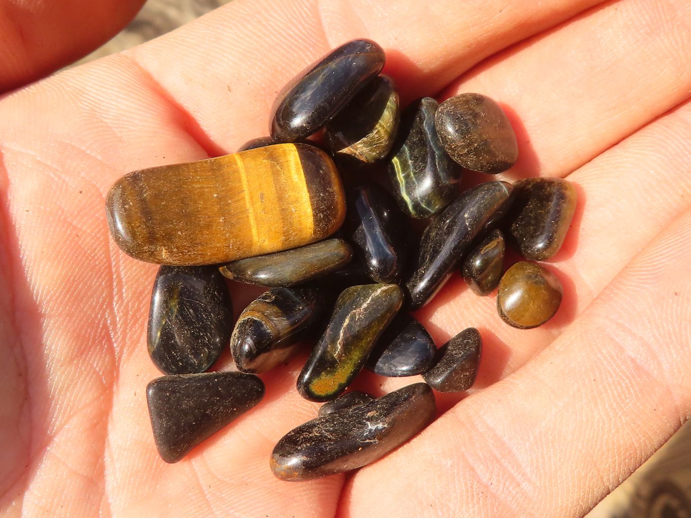 Polished Mini Craft Blue Tigers Eye (Hawk Eye) Tumble Stones - Sold per 500 g - From Prieska, South Africa - Toprock Gemstones and Minerals 
