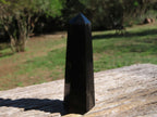Polished Pitch Black Basalt Points/Prisms x 5 From Madagascar - TopRock